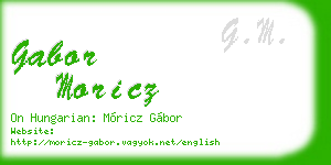 gabor moricz business card